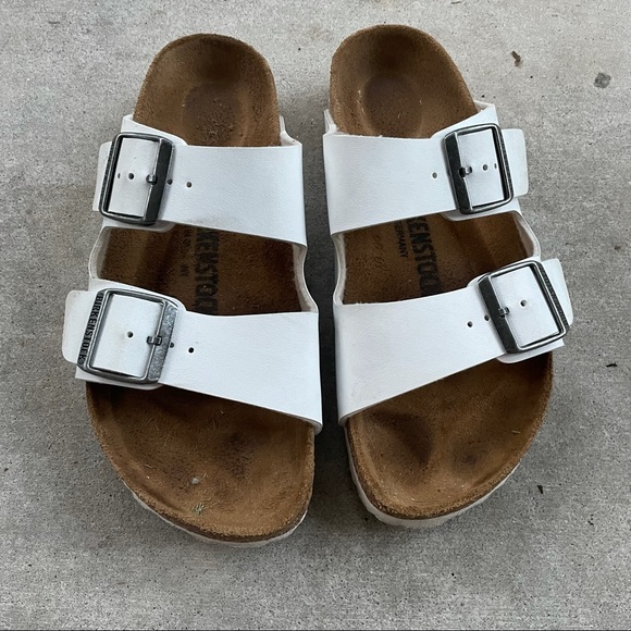 Birkenstock Shoes - BIRKENSTOCK White Leather Sandals